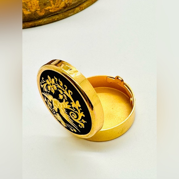 Vintage Damascene Mini Bird Pill Trinket Box - Picture 3 of 15